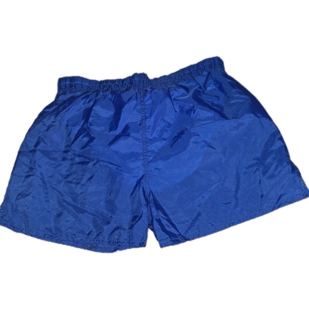 Union Jacks Soccer Shorts Youth 28" - 30"  Lined Royal Blue Nylon Vintage 90s